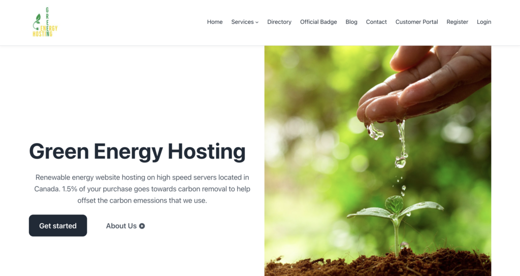 Green Energy Hosting Website