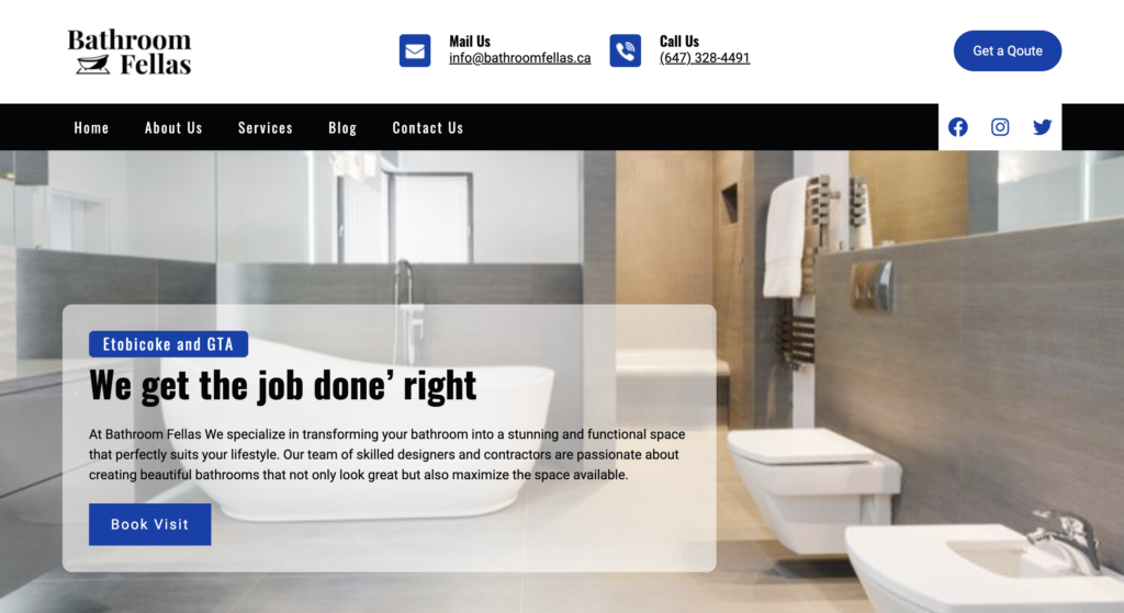 Bathroom Fellas website design