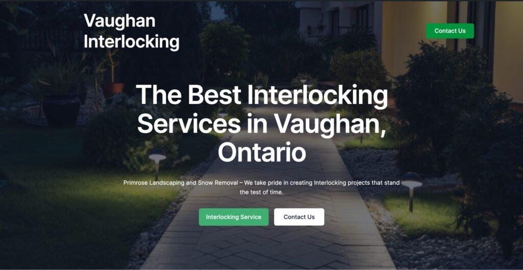 Vaughan Interlocking Website Design